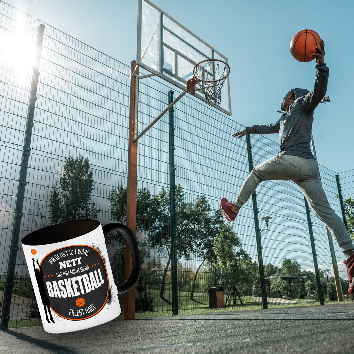 Ihr denkt ich wäre nett, bis ihr mich beim Basketball erlebt habt Kaffeebecher