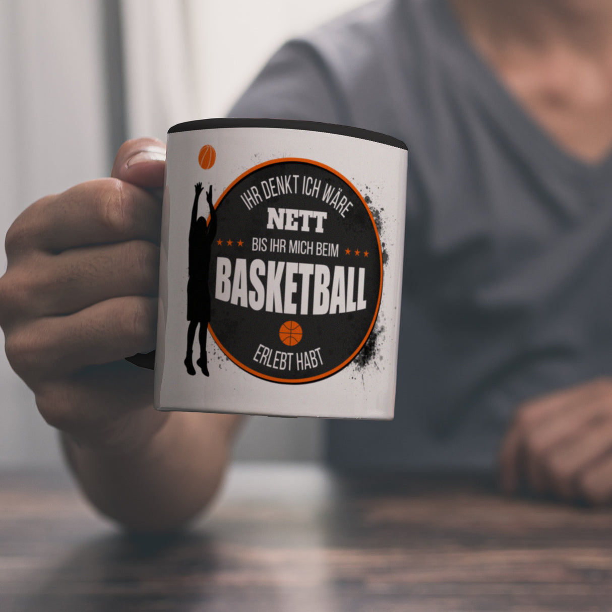 Ihr denkt ich wäre nett, bis ihr mich beim Basketball erlebt habt Kaffeebecher