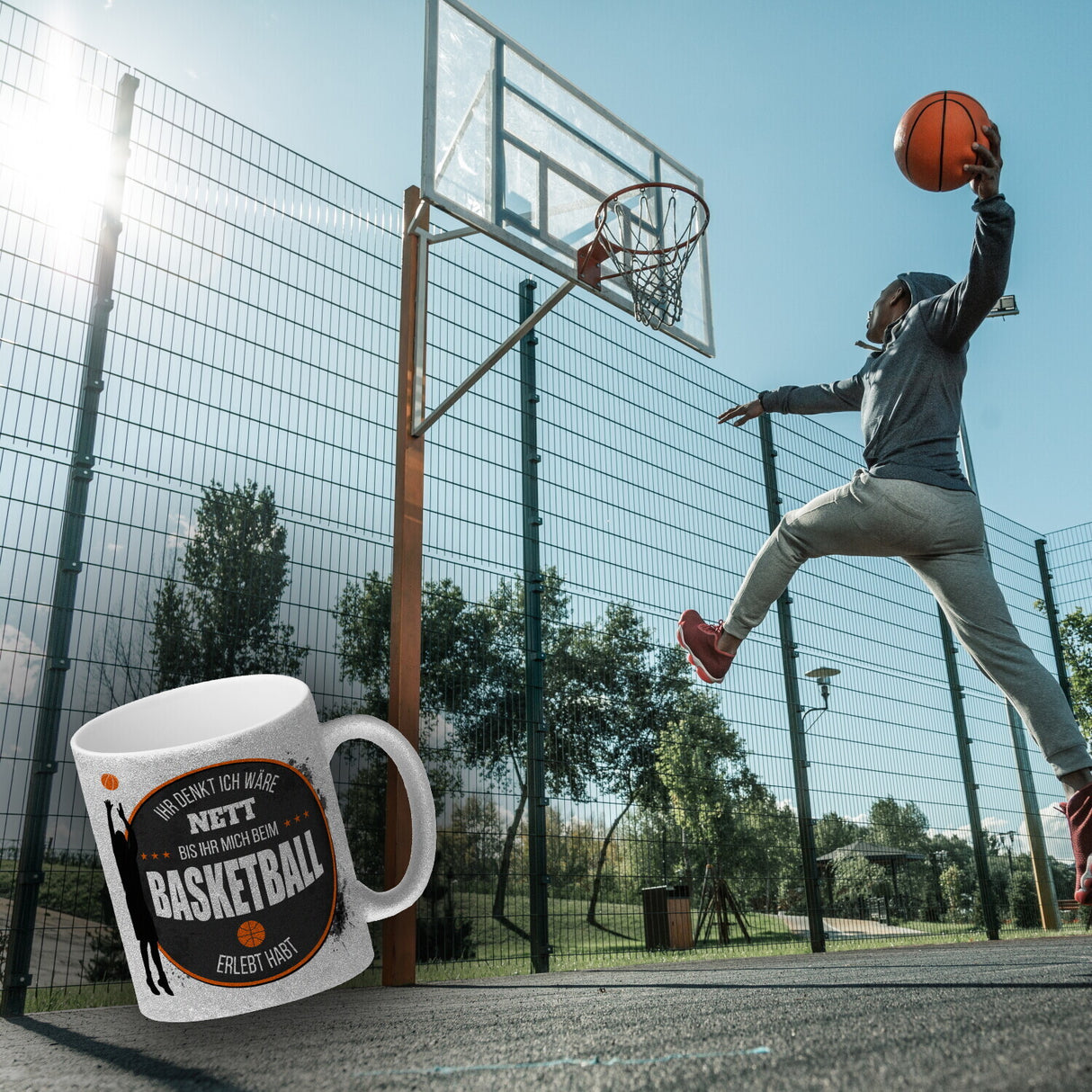 Ihr denkt ich wäre nett, bis ihr mich beim Basketball erlebt habt Kaffeebecher