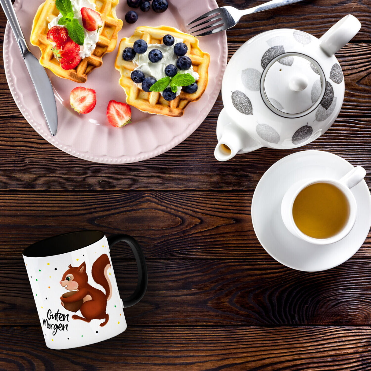 Guten Morgen Eichhörnchen Kaffeebecher