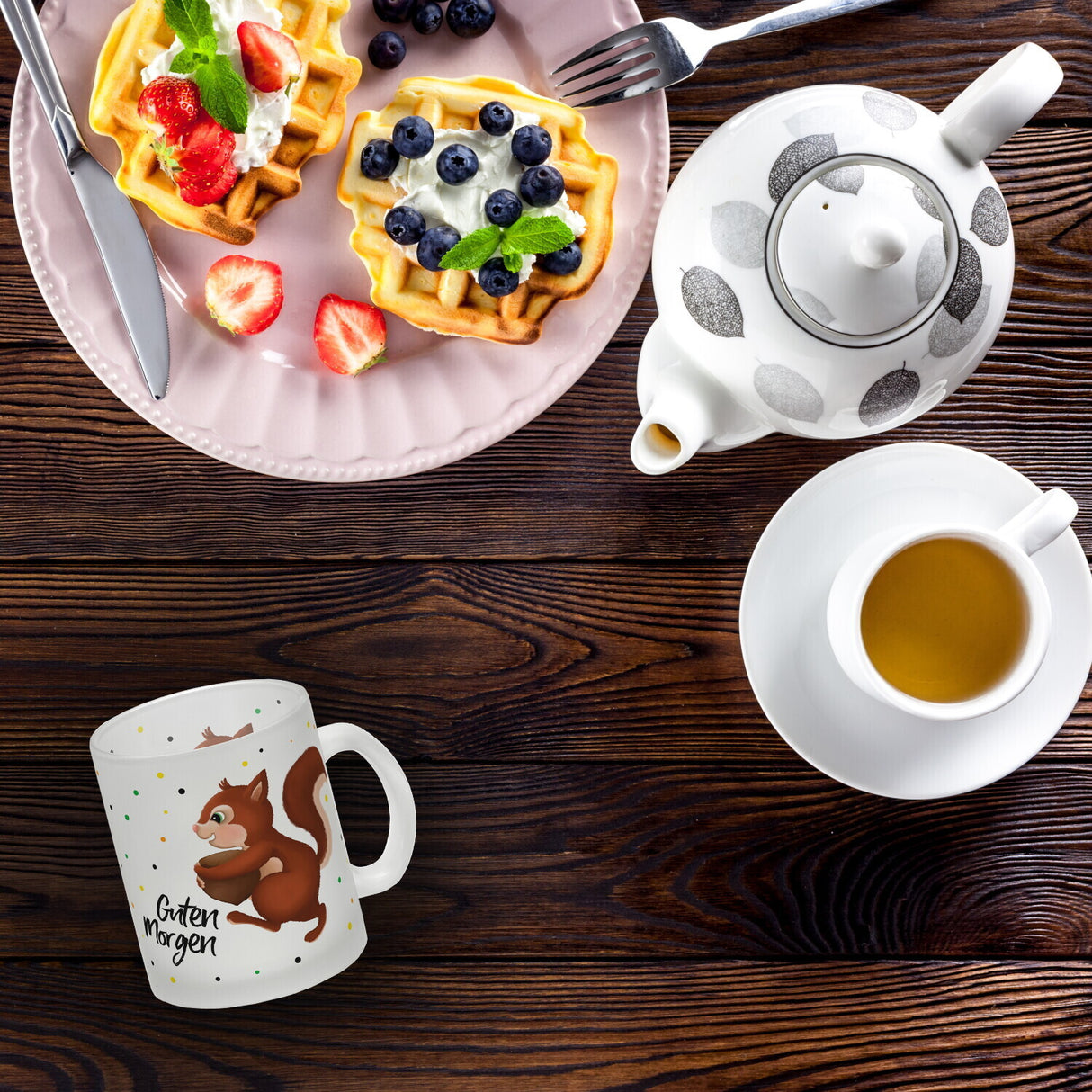 Guten Morgen Eichhörnchen Kaffeebecher