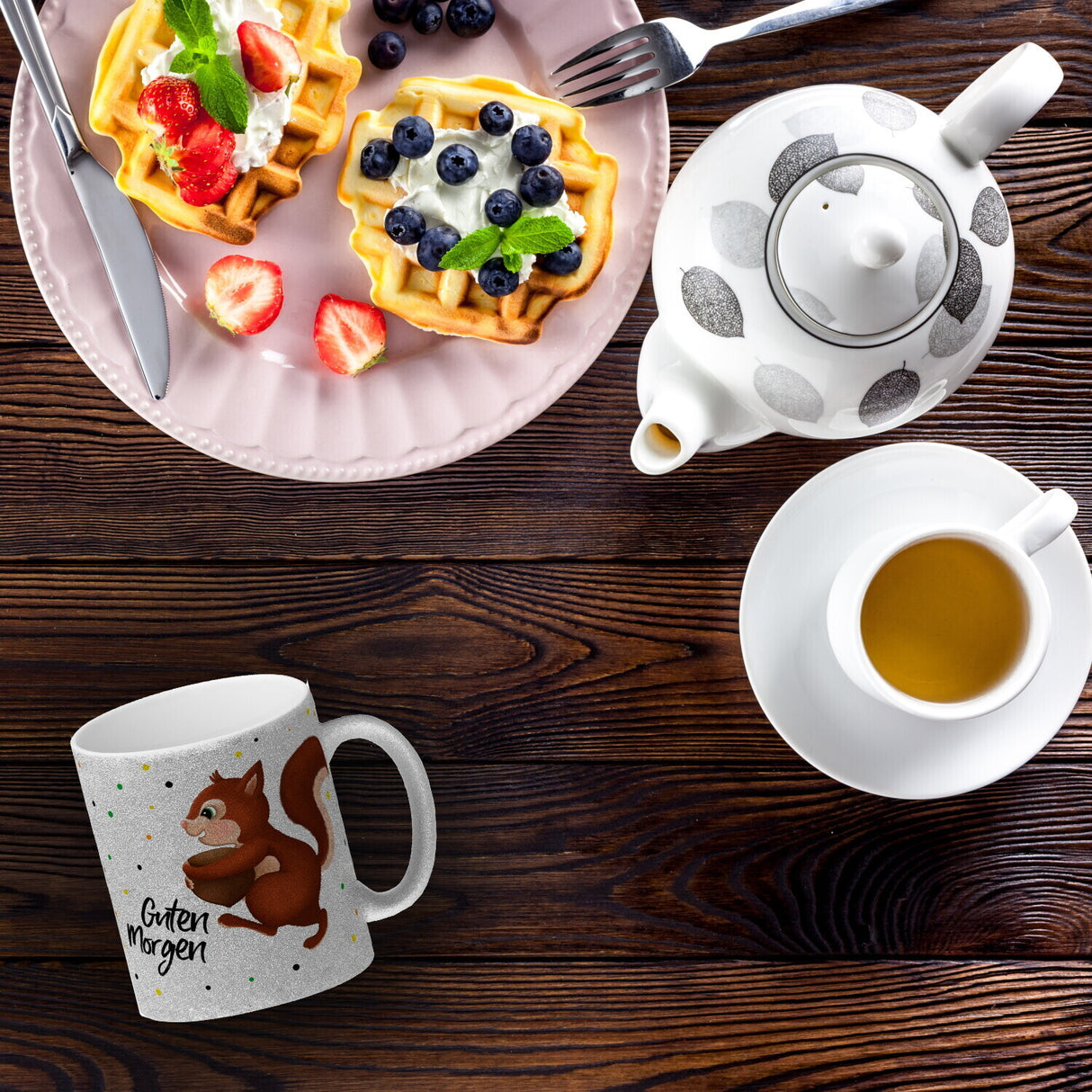 Guten Morgen Eichhörnchen Kaffeebecher