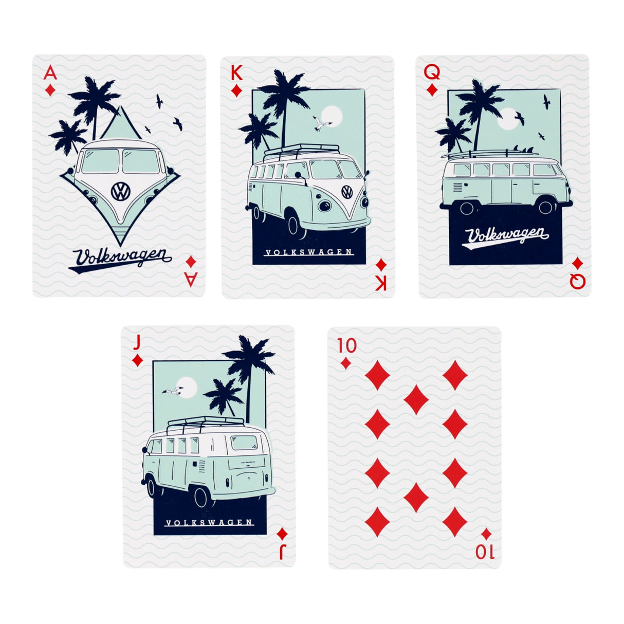 Volkswagen VW T1 Camper Bus Spielkarten-Set mit 52 Karten