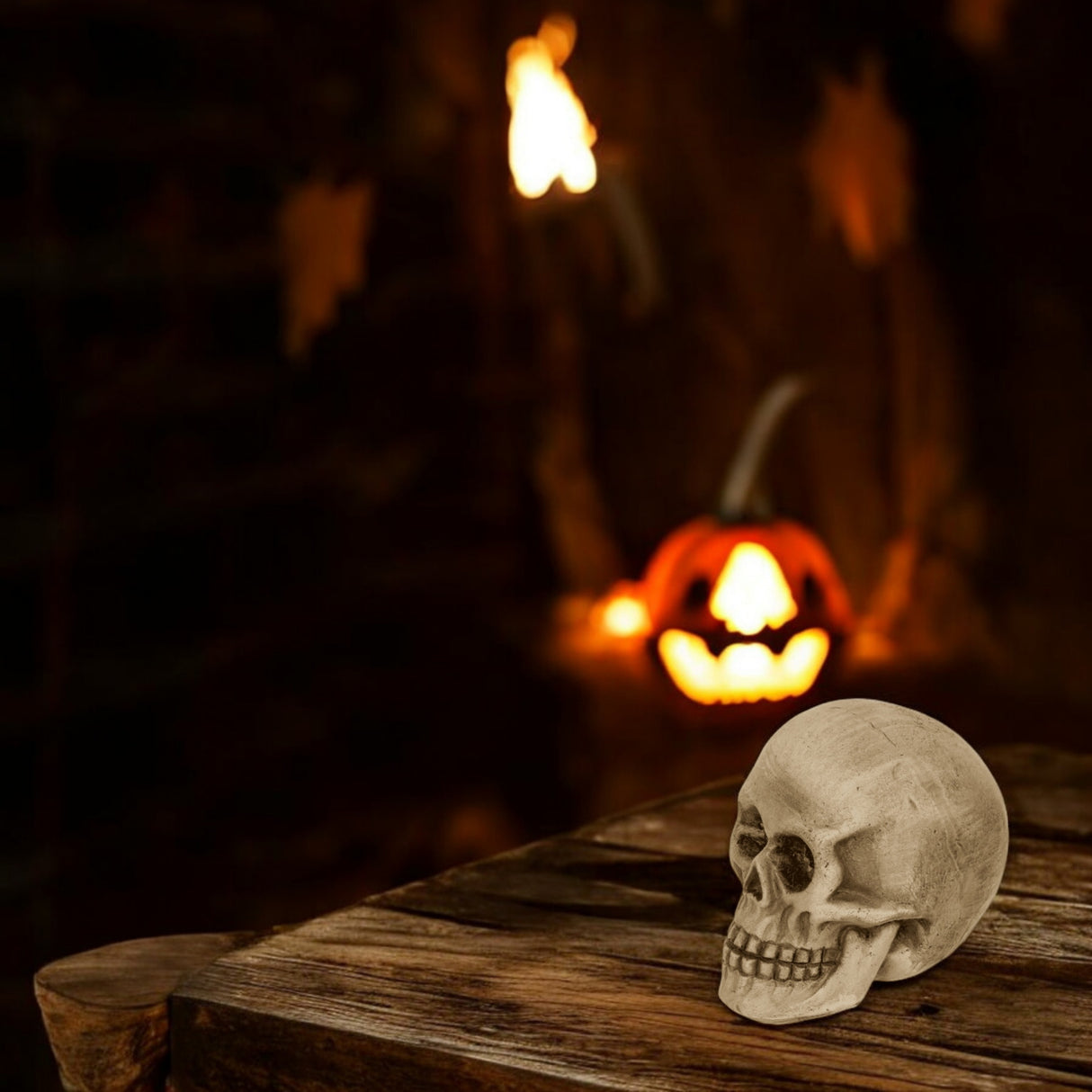 Leuchtender Totenkopf LED Dekofigur