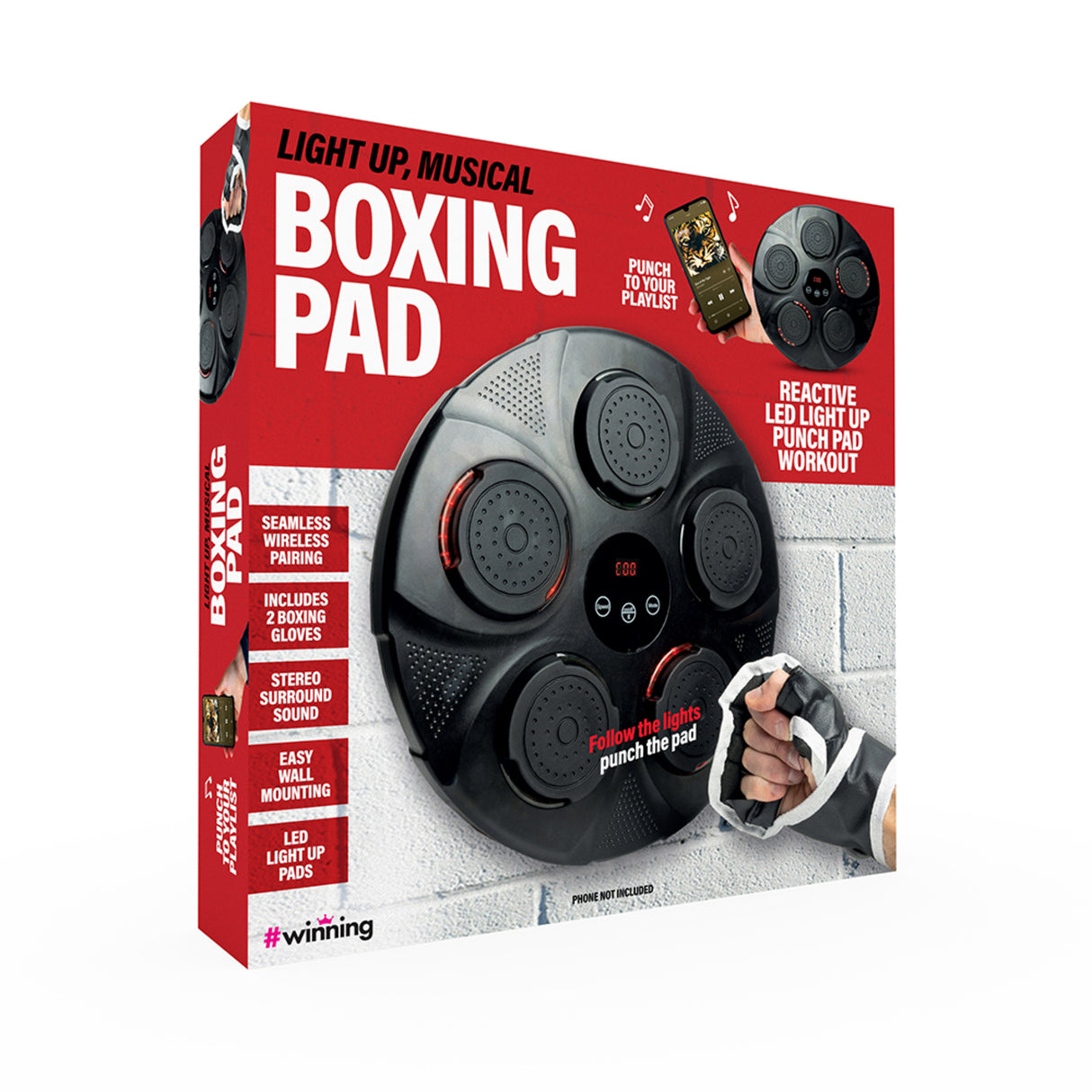 LED Boxtrainer mit Musiksynchronisation und Boxhandschuhen