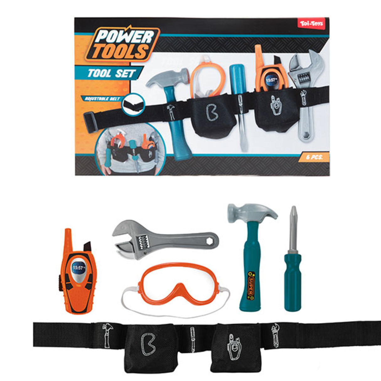 Power Tools - Kinder Werkzeug Set mit 6 Teilen