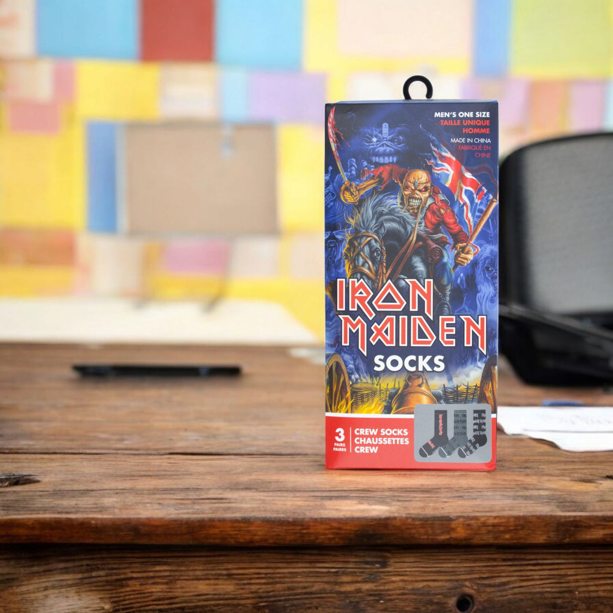 Iron Maiden Schriftzug Socken Fanartikel Strümpfe in 40-46 (3 Paar)