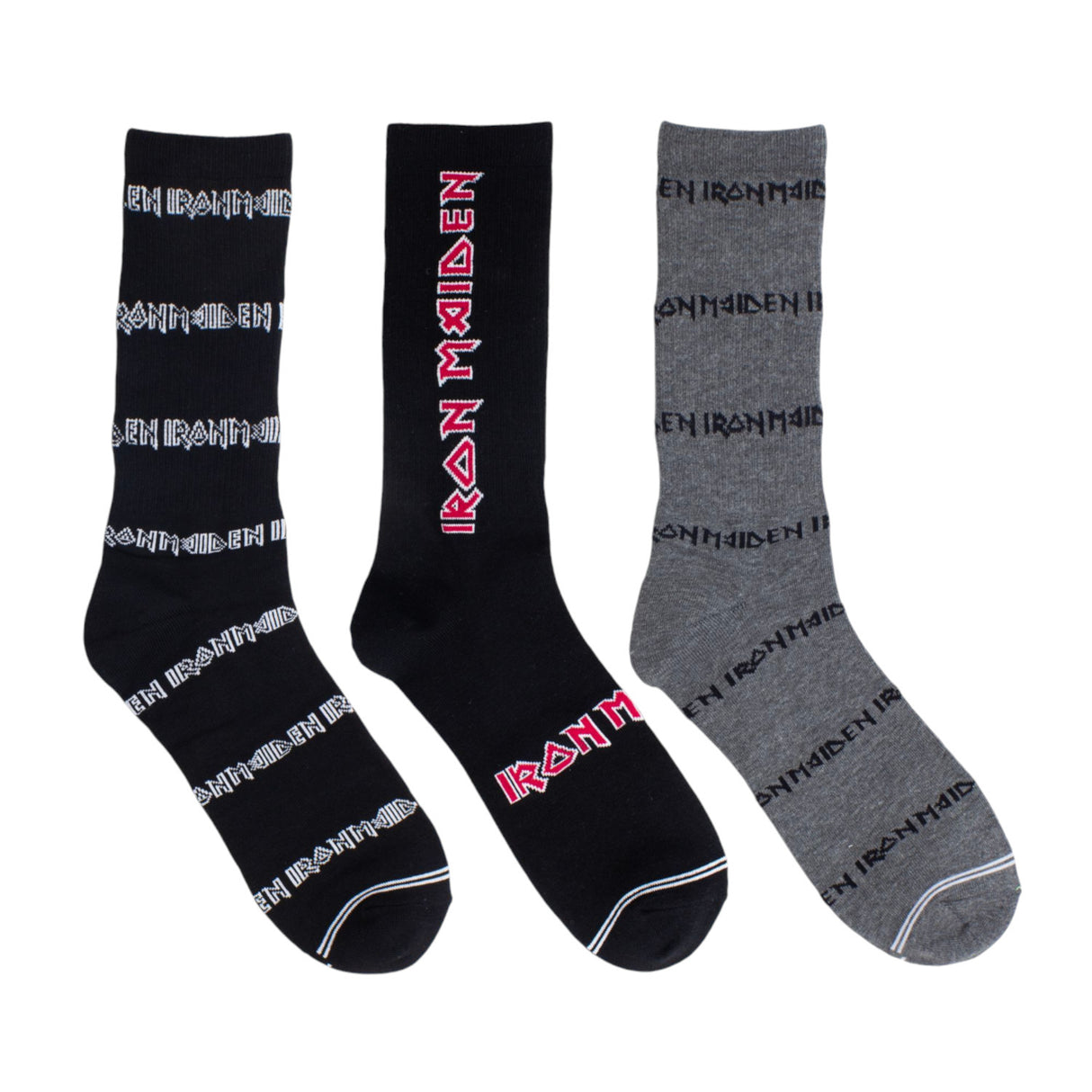 Iron Maiden Schriftzug Socken Fanartikel Strümpfe in 40-46 (3 Paar)