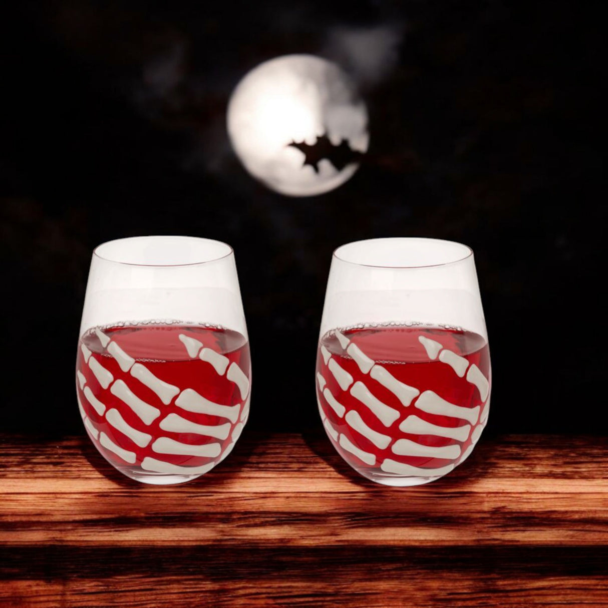 Skelett-Hand Trinkglas im 2er Set Halloween Deko