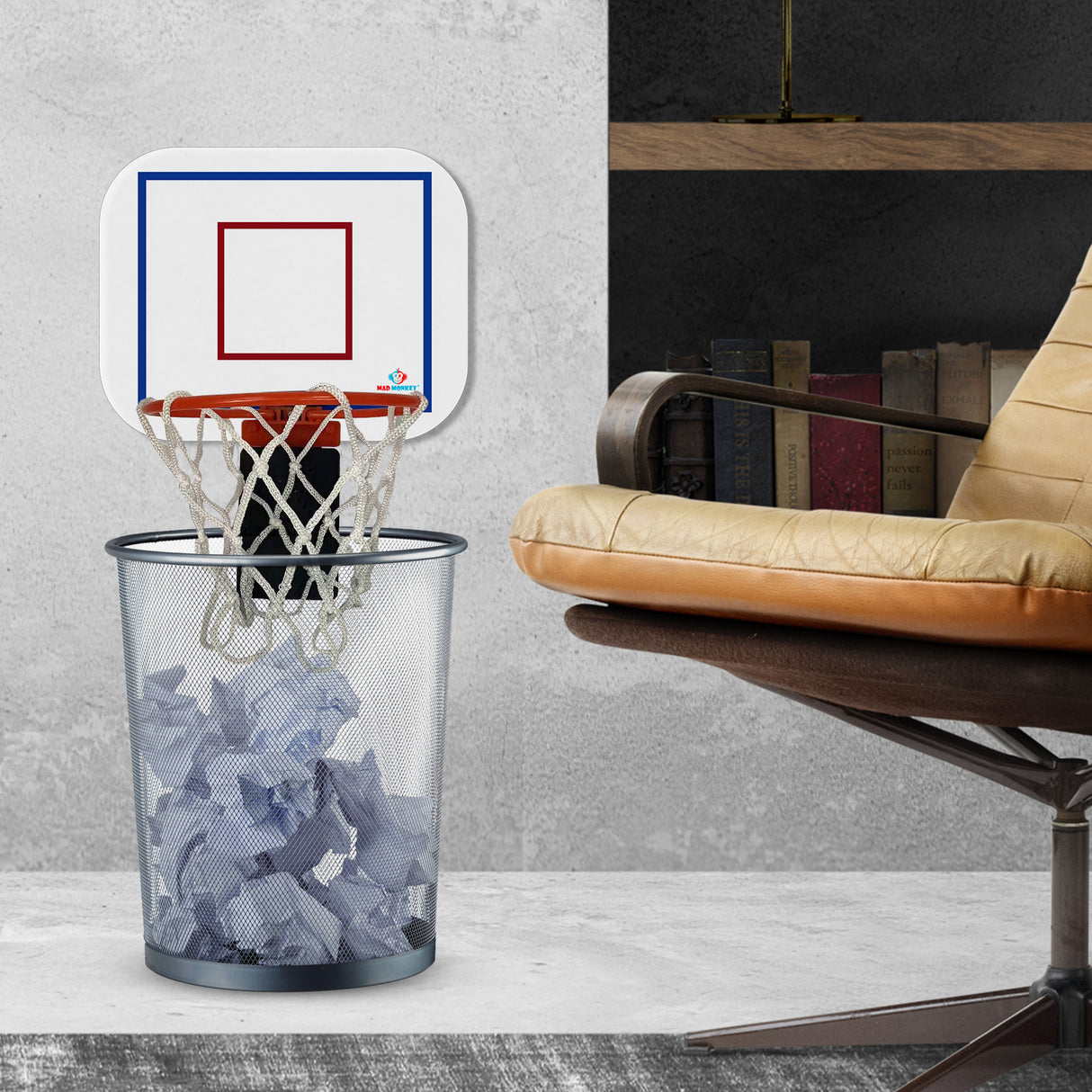 Basketball-Bürospiel für den Mülleimer