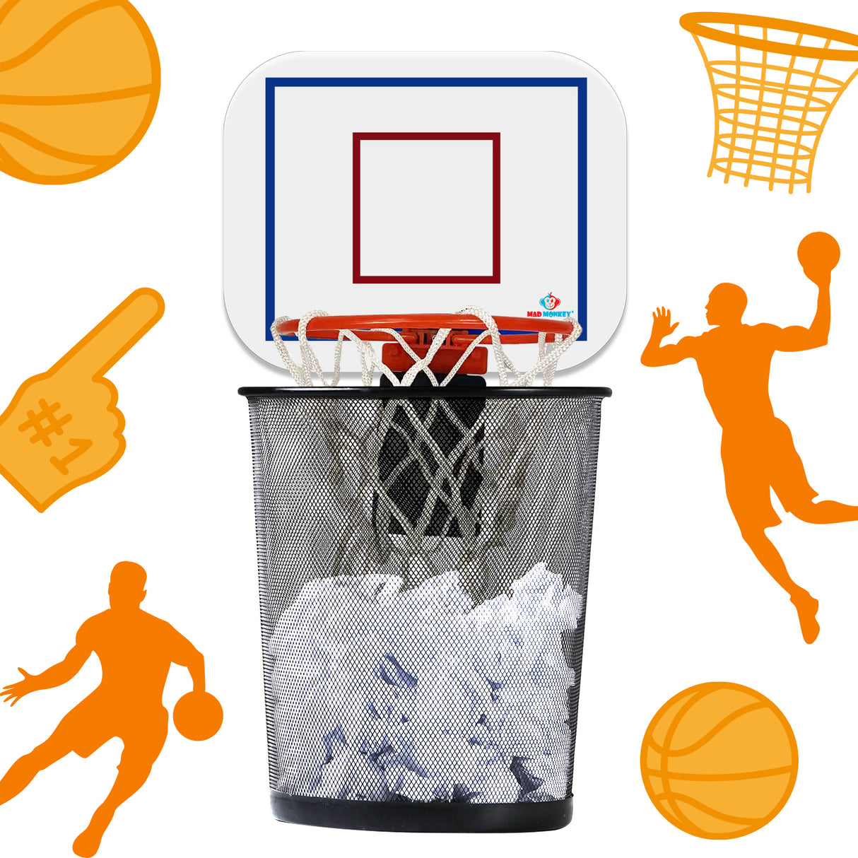 Basketball-Bürospiel für den Mülleimer