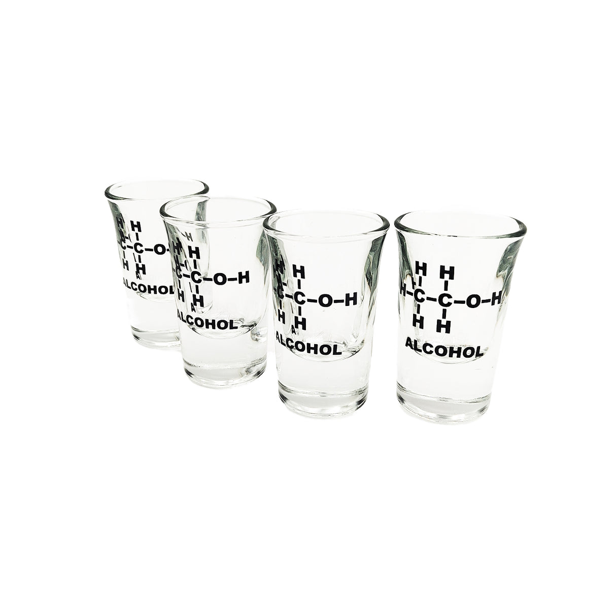 Alkohol Strukturformel Ethanol Schnapsglas im 4er Set