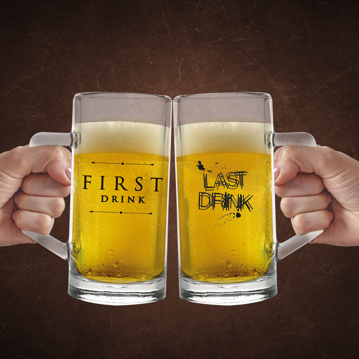 First Drink & Last Drink Bierkrug Internet-Hype Bierglas