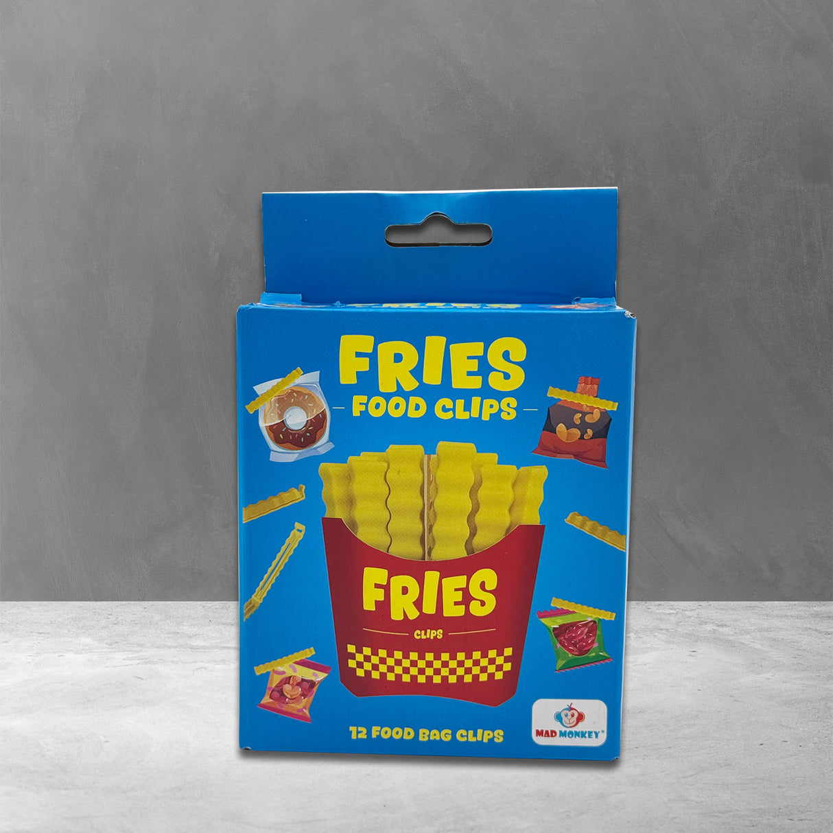 Pommes frites Verschlussclip Fast Food Tütenclips im 12er Set