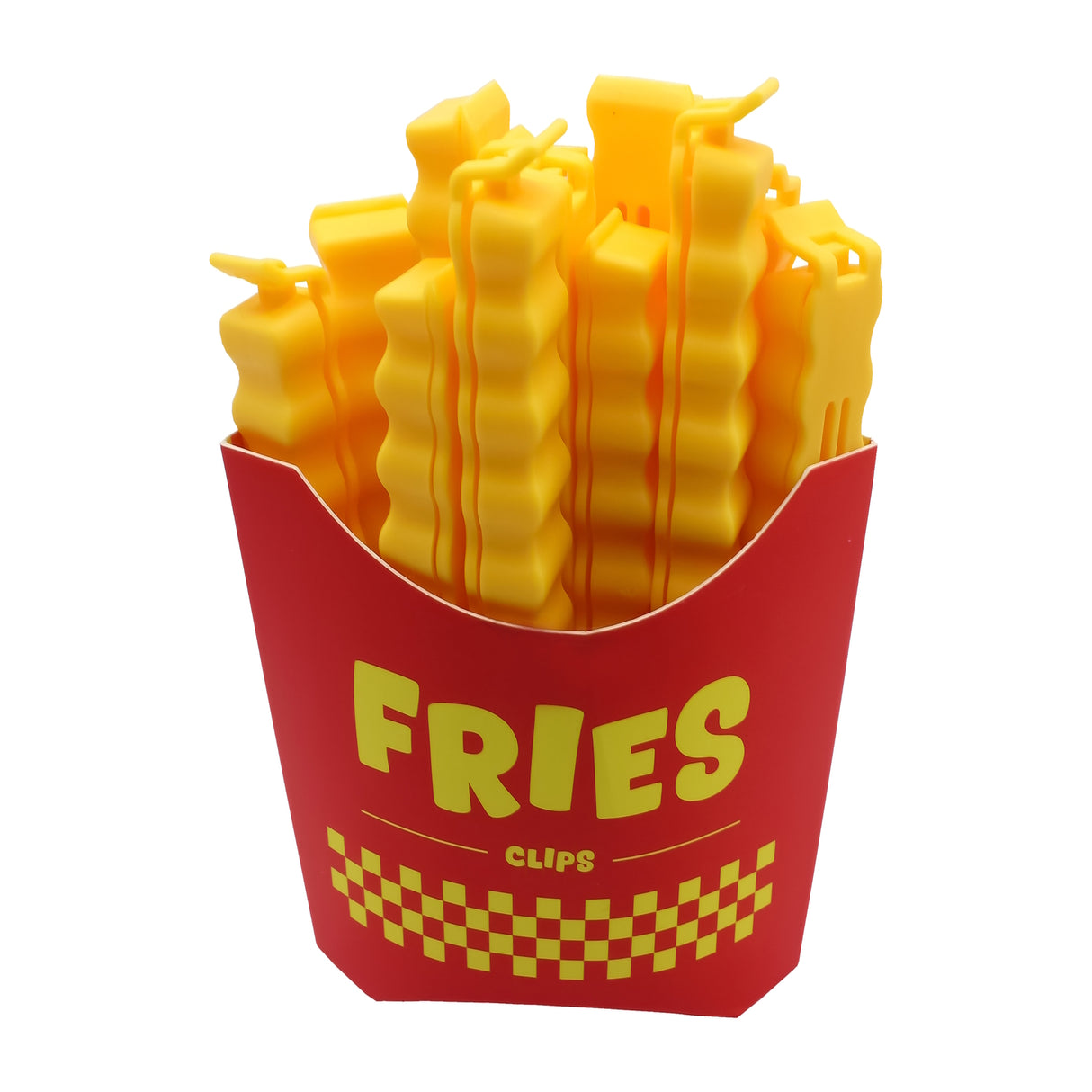 Pommes frites Verschlussclip Fast Food Tütenclips im 12er Set