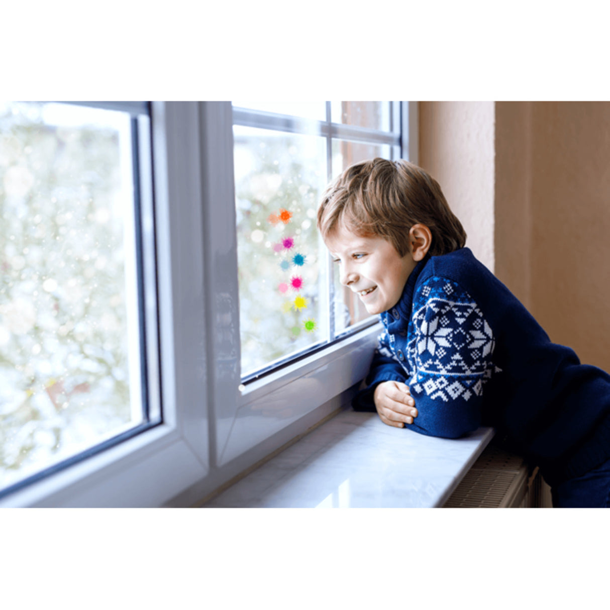 Verrückte Fensterläufer Spaßartikel im 7er Set in PET Röhre