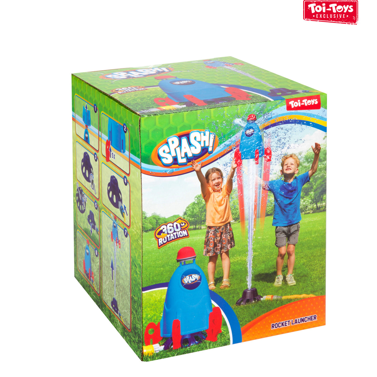 Raketenstart Wasserspielzeug Rakete mit 360 Grad Rotation und Anschlussmaterial