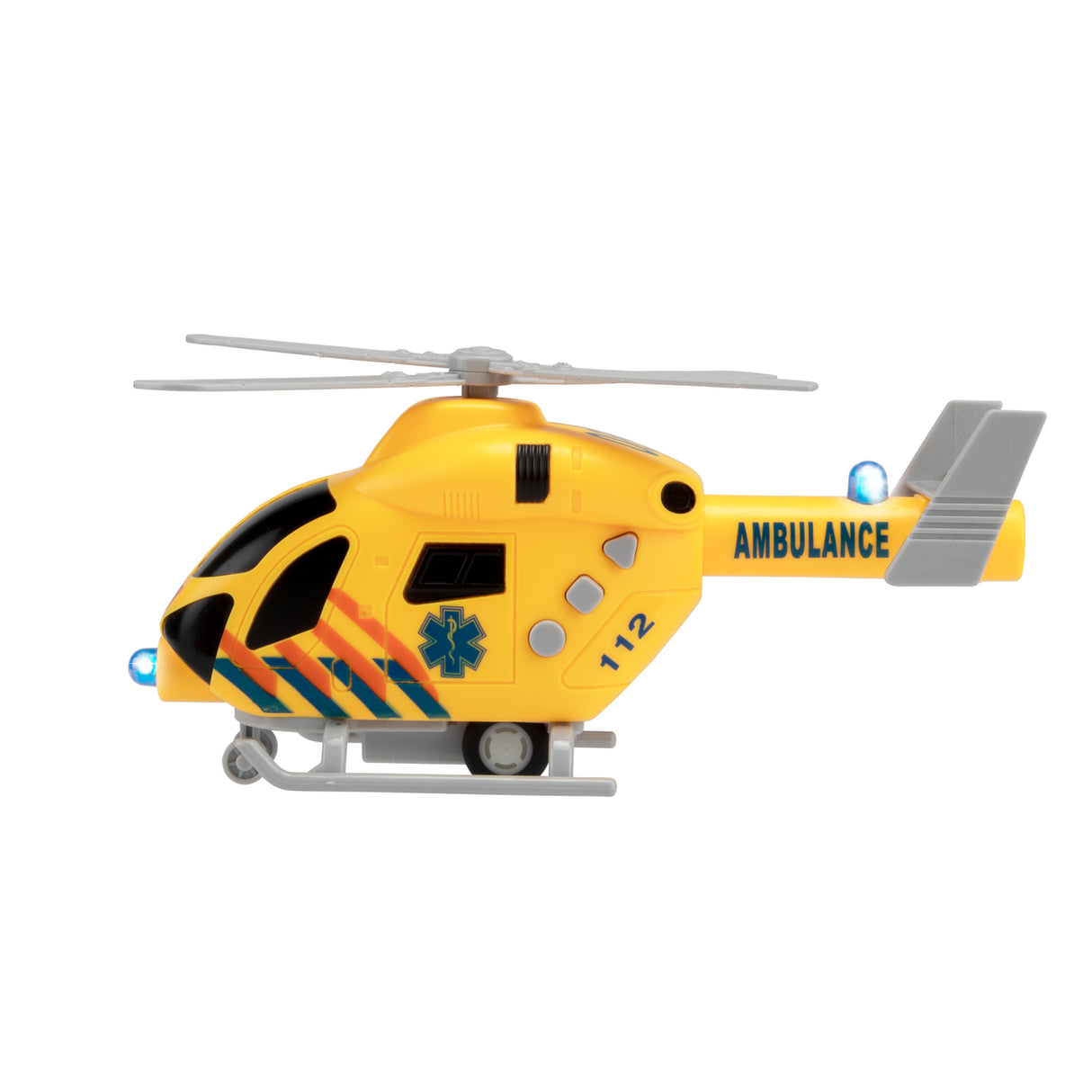 Rettungshubschrauber Modellfahrzeug mit Friktionsmotor, Licht und Ton