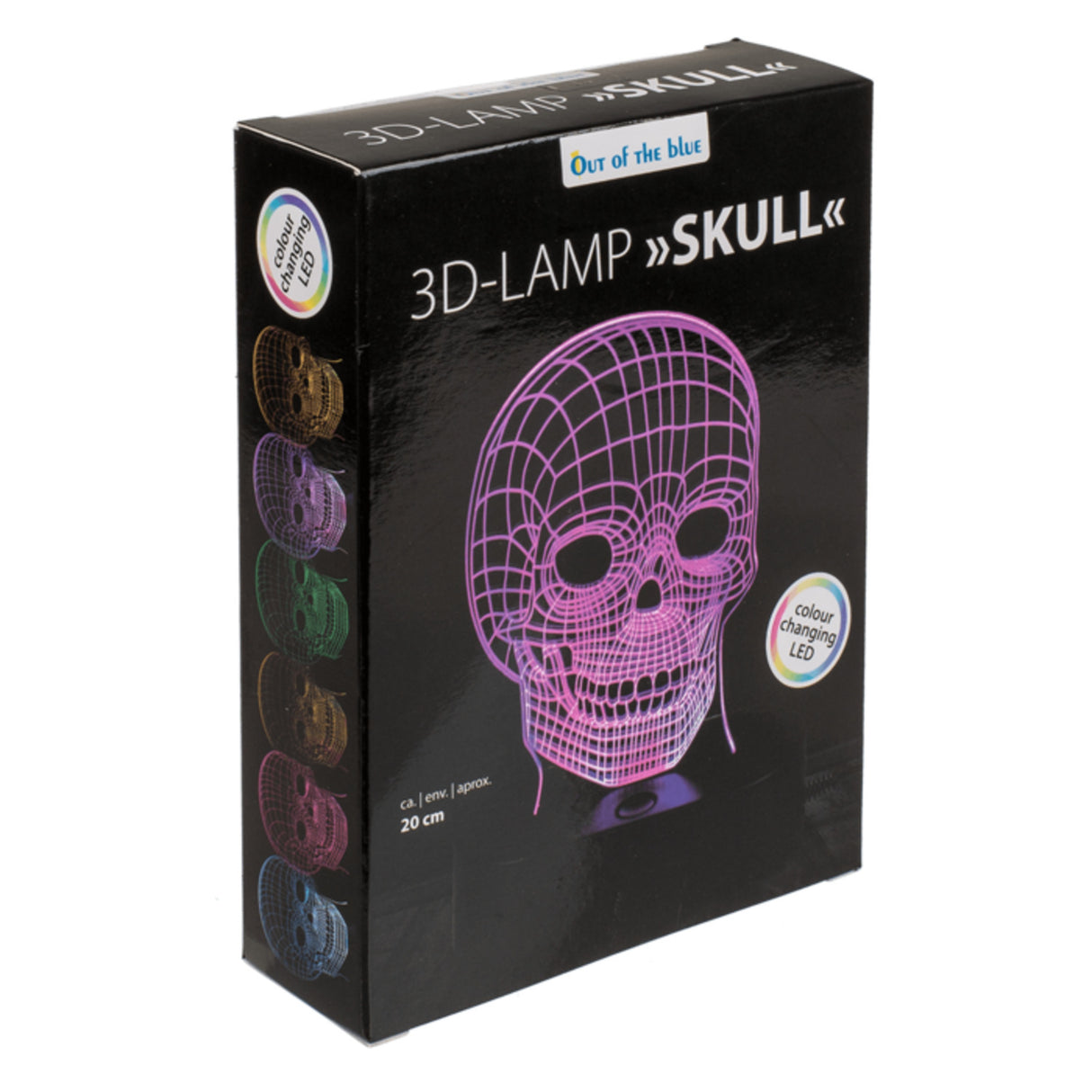 Totenkopf Dekolampe mit Farbwechsel und USB-Kabel