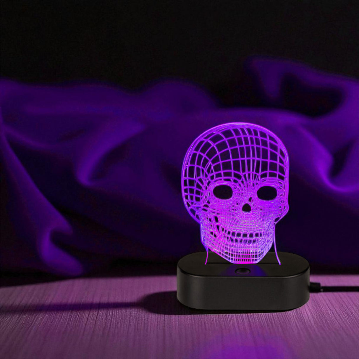 Totenkopf Dekolampe mit Farbwechsel und USB-Kabel