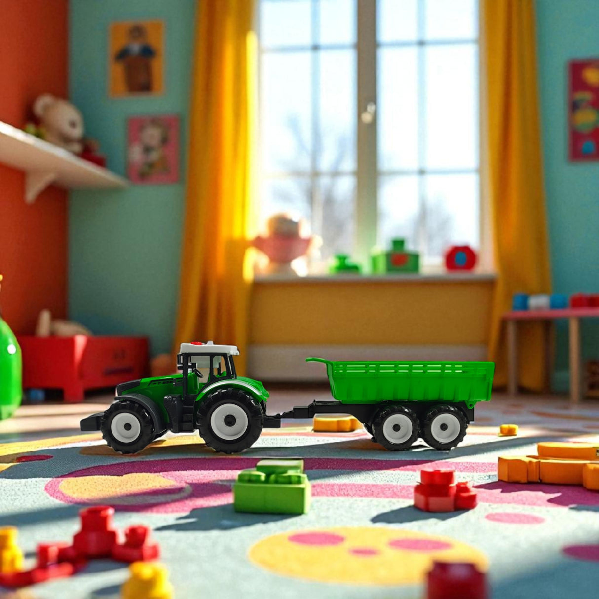 Spielzeug Traktor mit Anhänger mit Kippfunktion