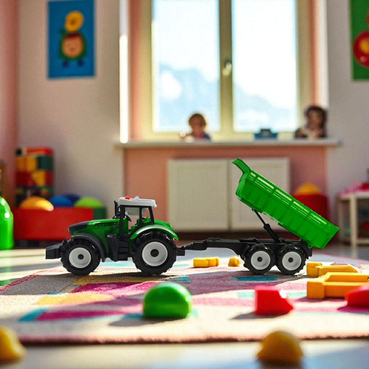 Spielzeug Traktor mit Anhänger mit Kippfunktion