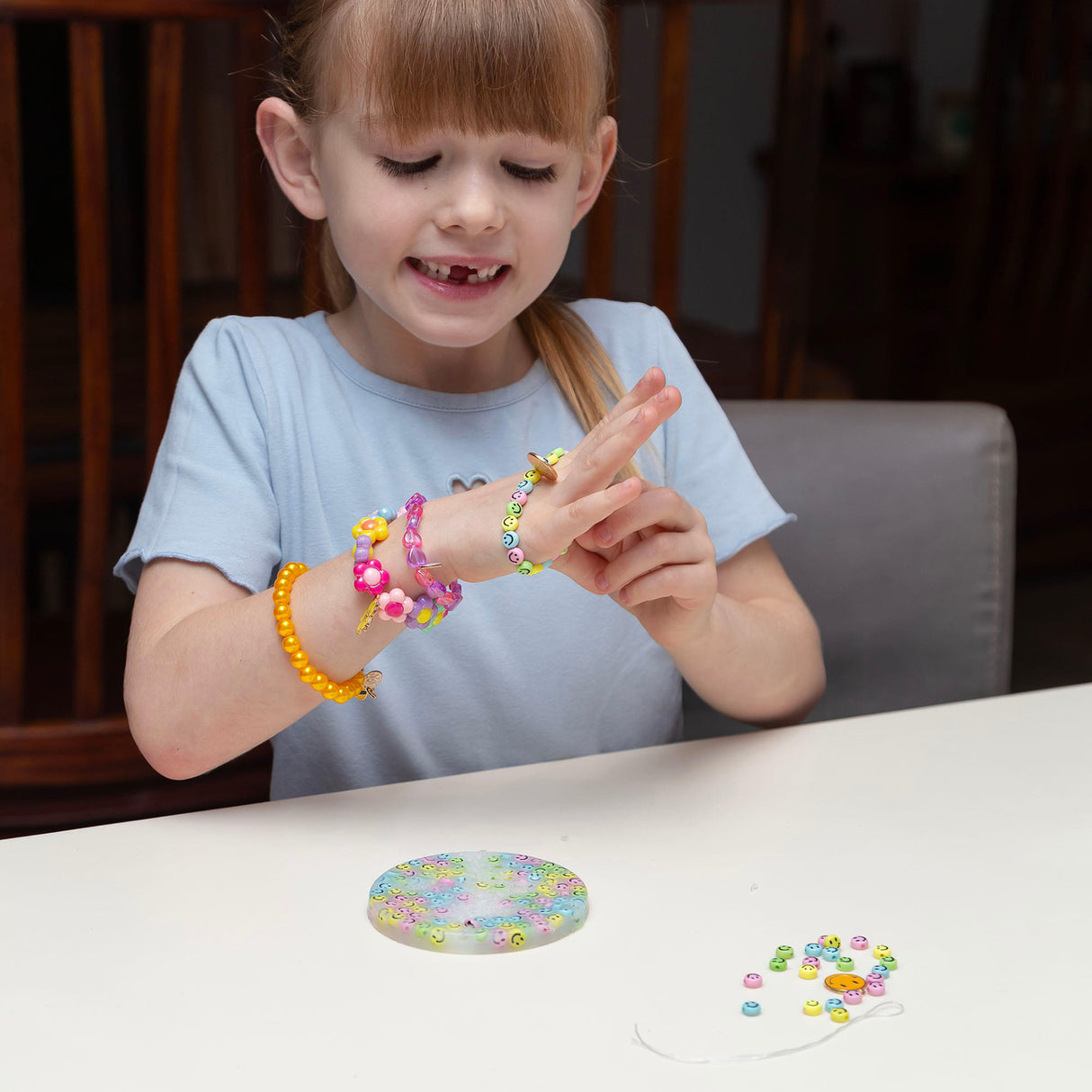 Smile Gesichter Bastelset Pastell Armband DIY Set