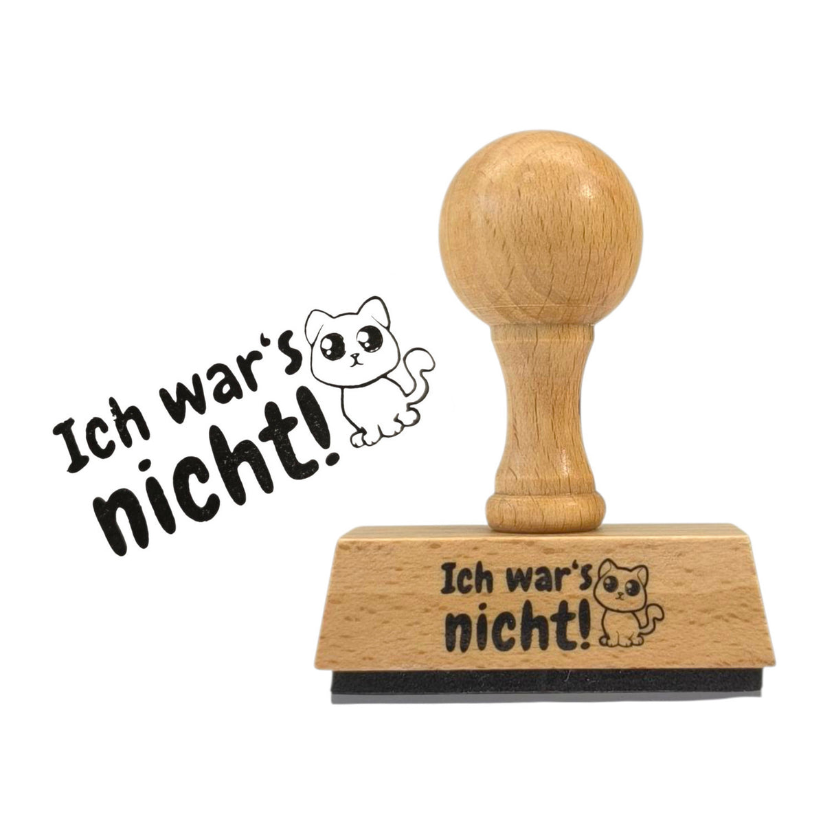 Ich wars nicht! Holzstempel mit Katze