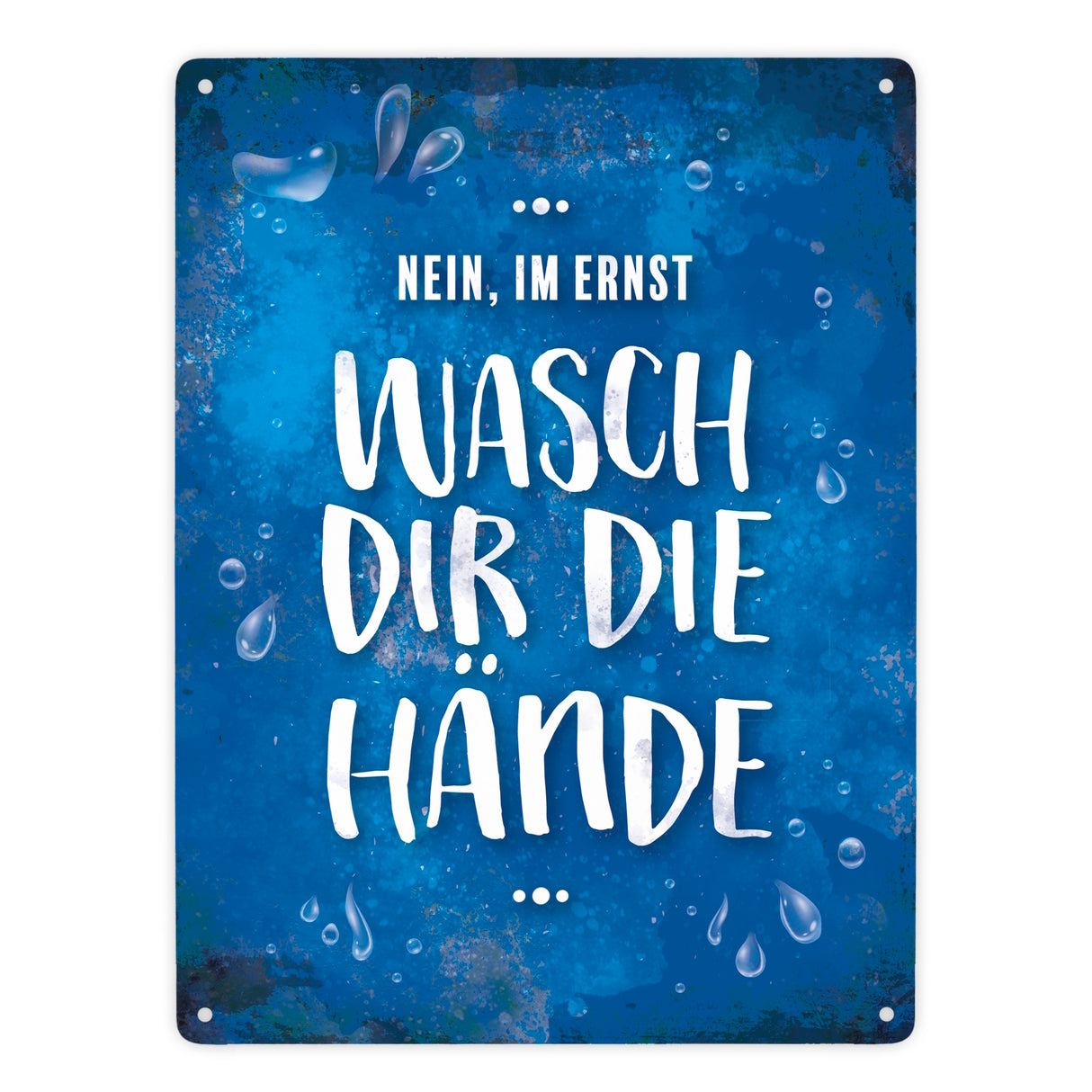 Wasch dir die Hände Metallschild