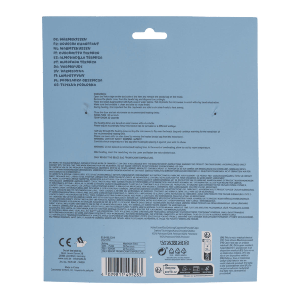 Eisbär Wärmekissen mit Tonkugelfüllung