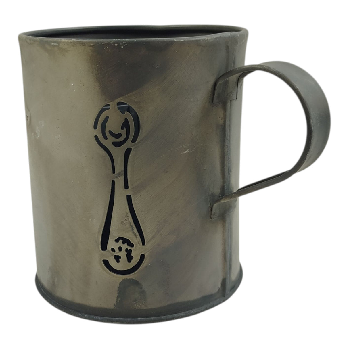 Besteckkorb im Tassen Look aus Zink mit drei Fächern