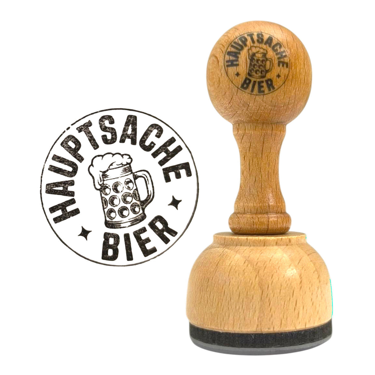 Hauptsache Bier Holzstempel