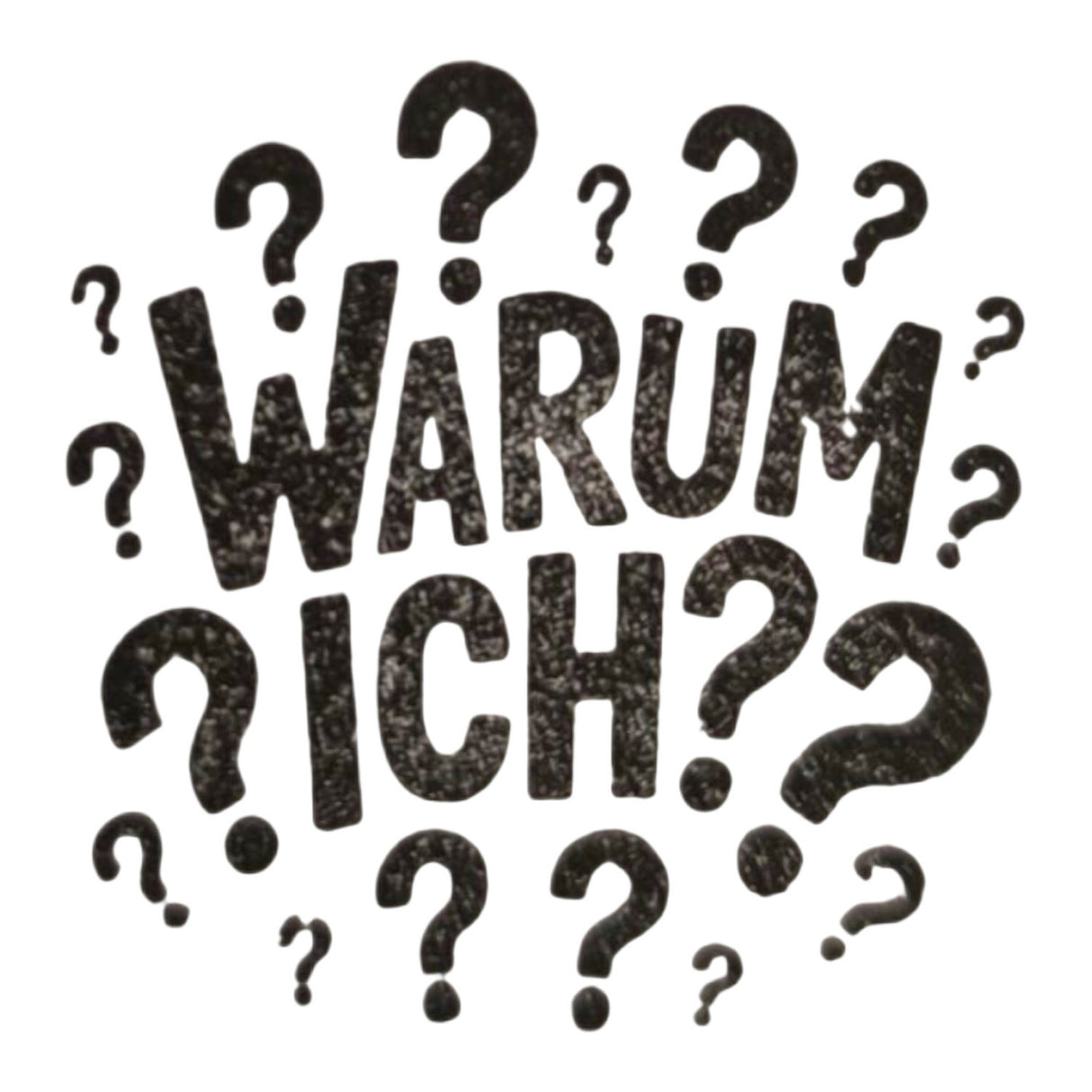 Warum ich? Holzstempel