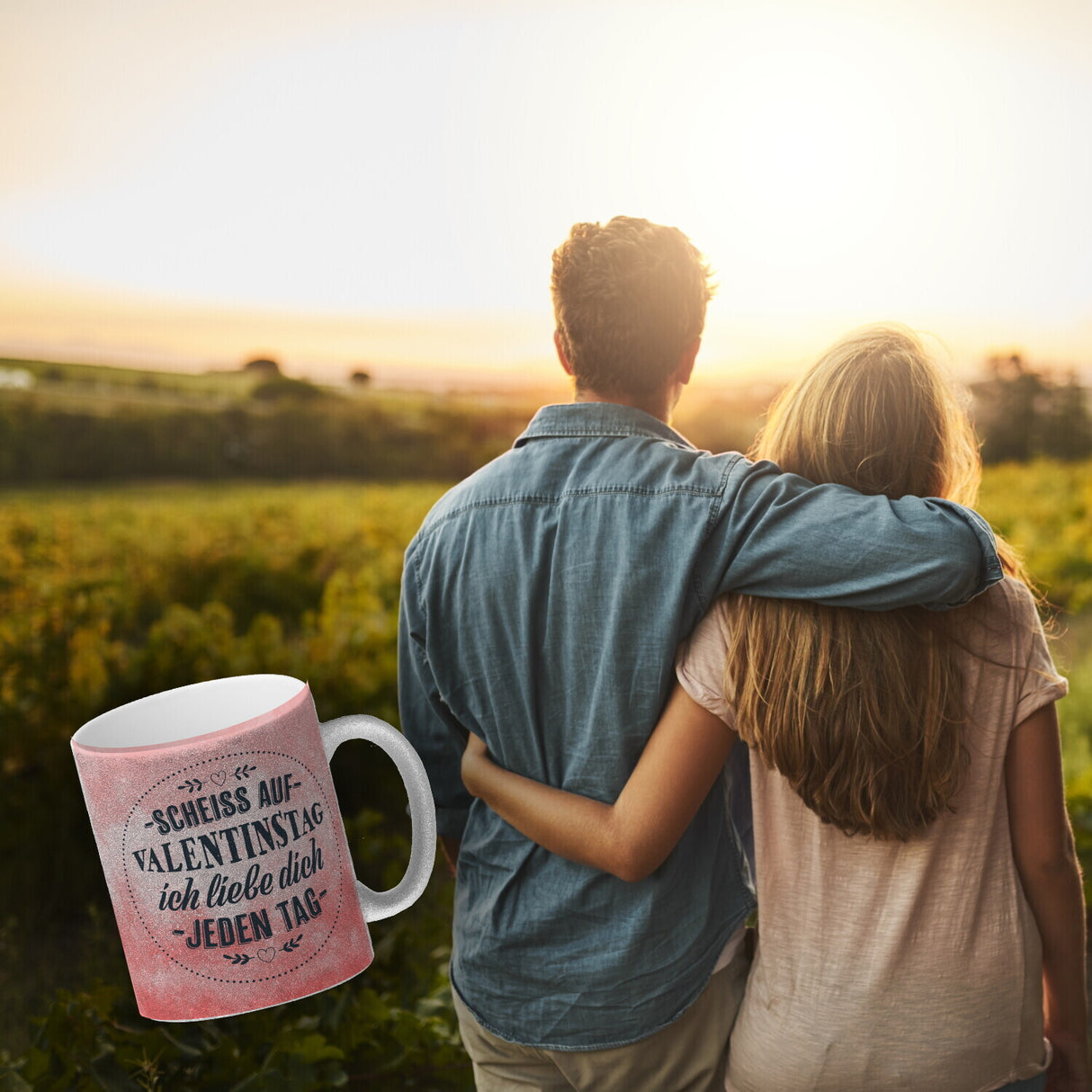 Scheiß auf Valentinstag, ich liebe dich jeden Tag Kaffeebecher