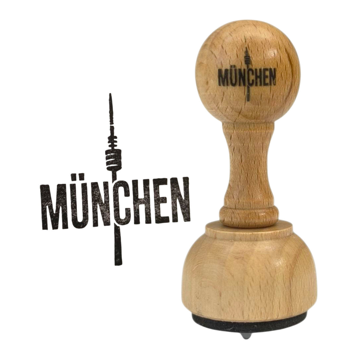 München Holzstempel mit Olympiaturm