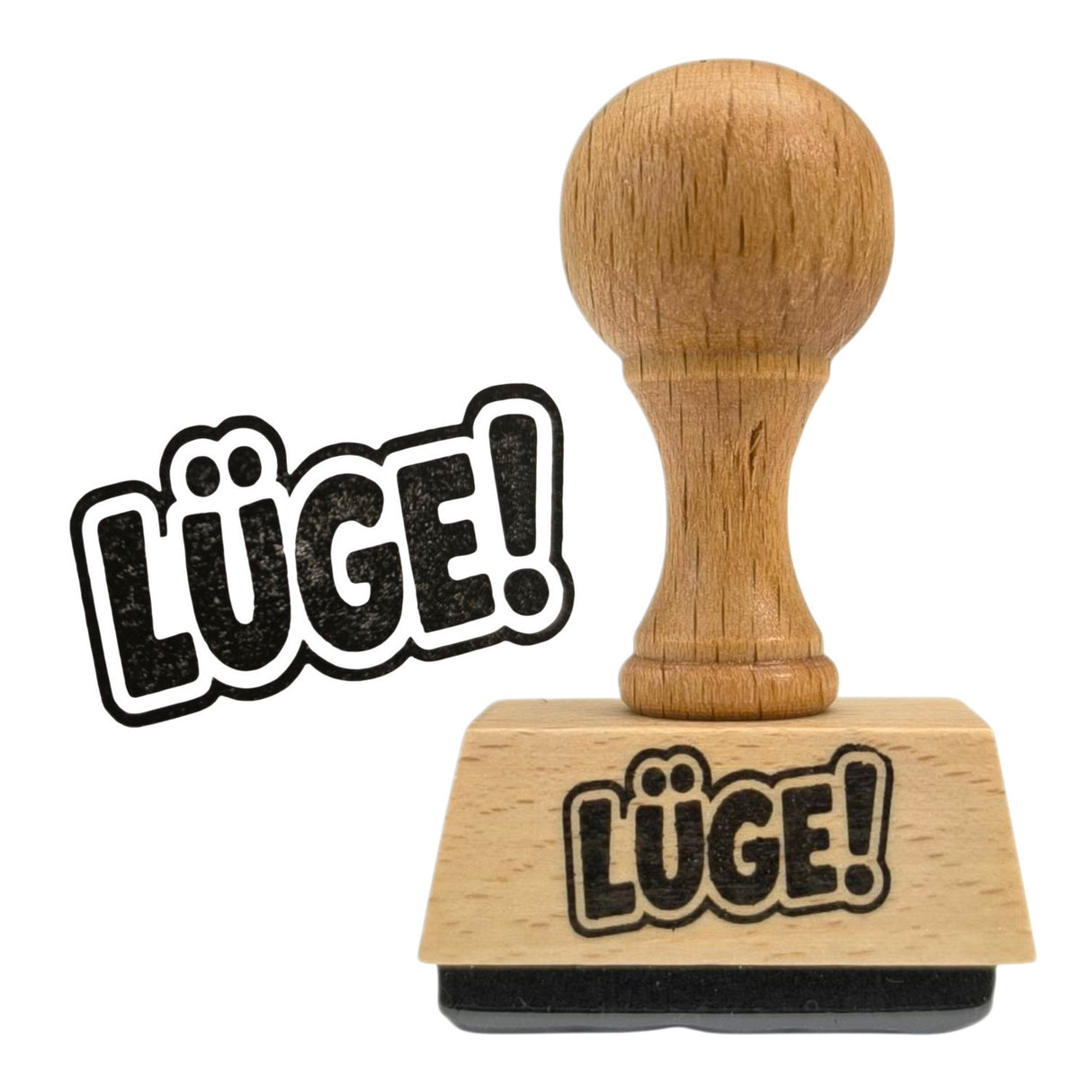 Lüge Holzstempel