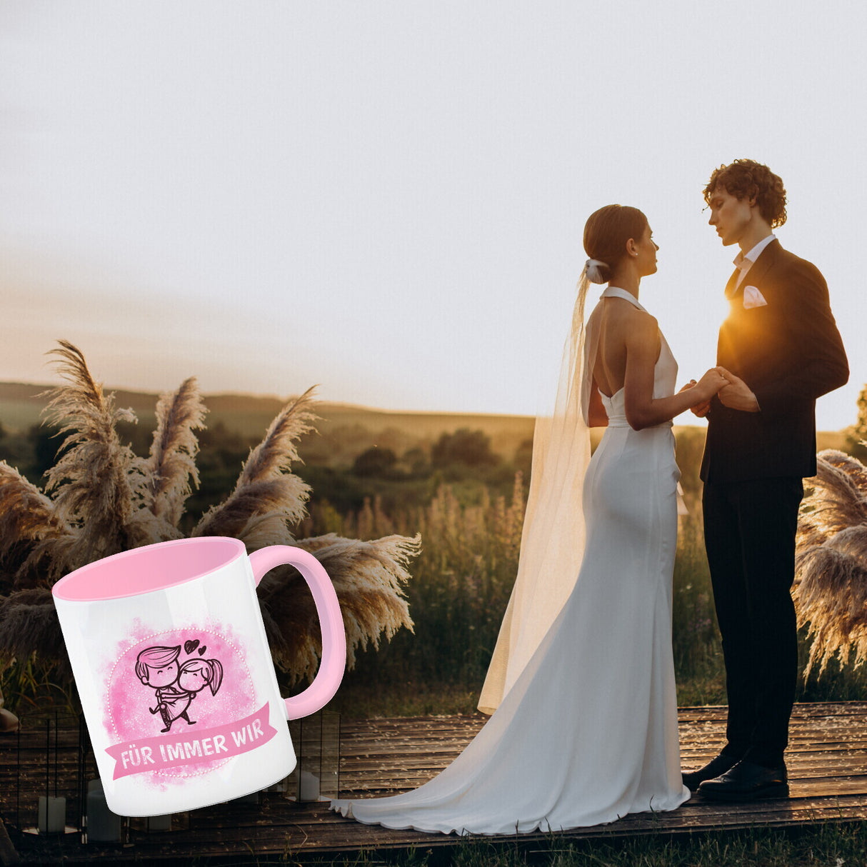Kaffeebecher mit Spruch: Für immer wir