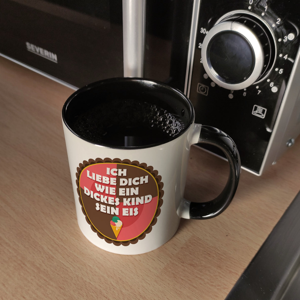 Kaffeebecher mit Spruch: Ich liebe dich wie ein dickes ...