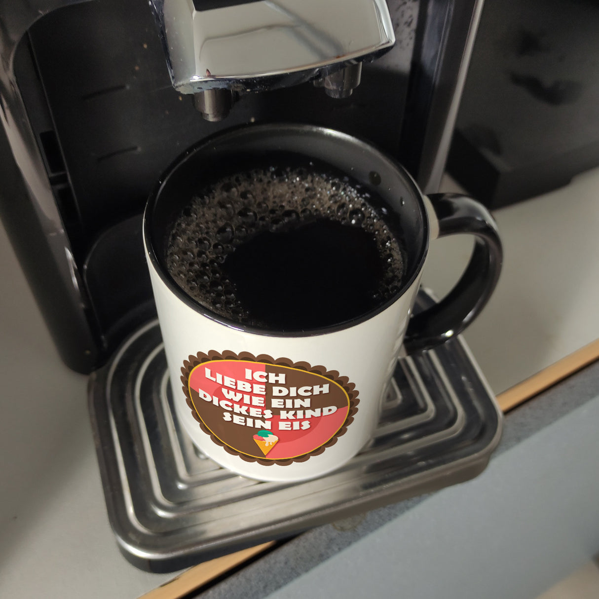 Kaffeebecher mit Spruch: Ich liebe dich wie ein dickes ...