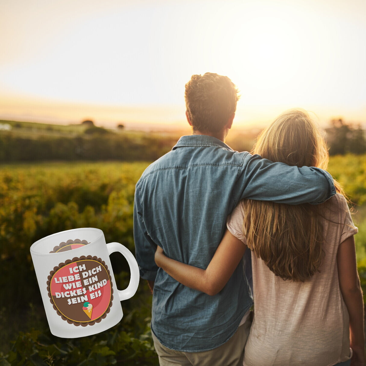 Kaffeebecher mit Spruch: Ich liebe dich wie ein dickes ...