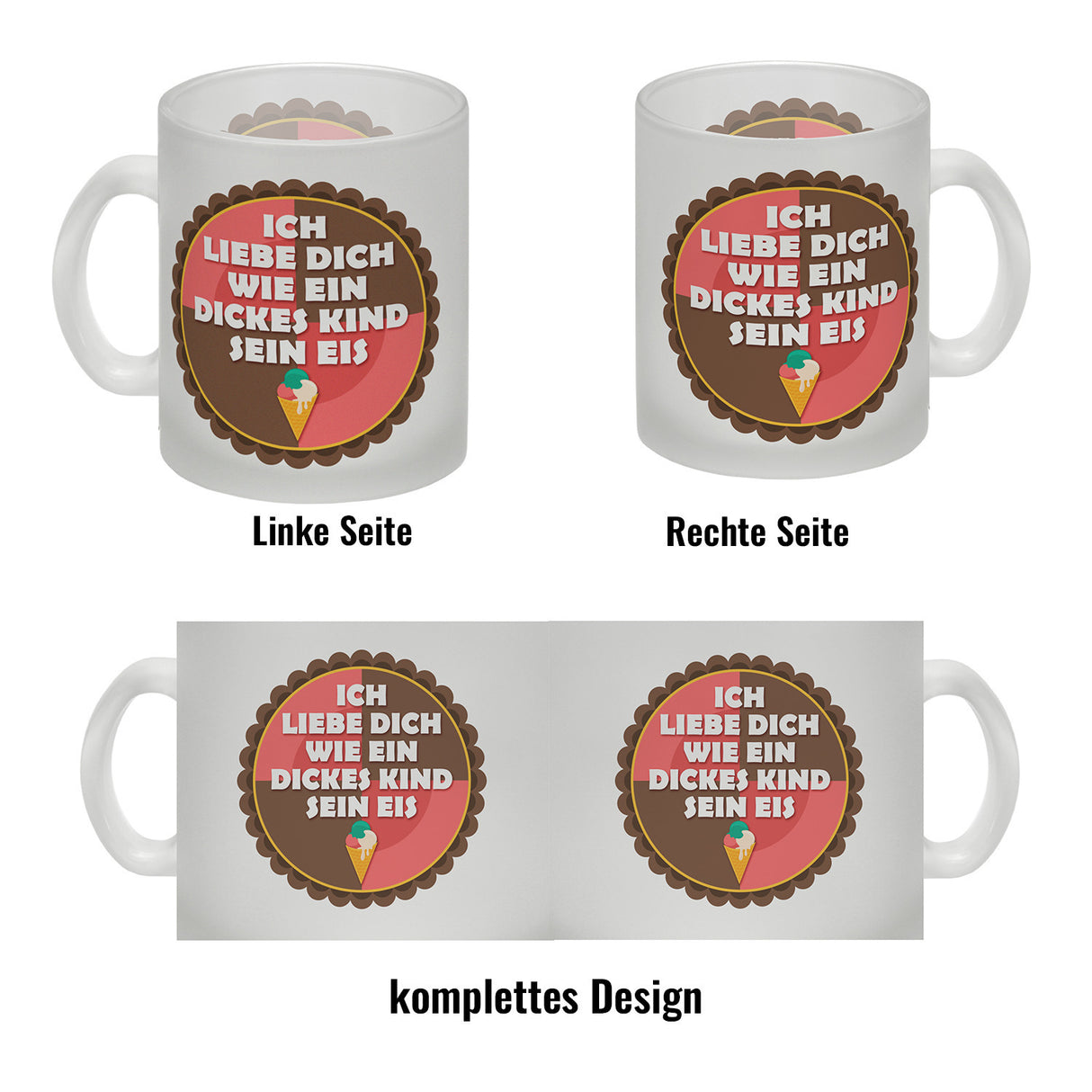 Kaffeebecher mit Spruch: Ich liebe dich wie ein dickes ...