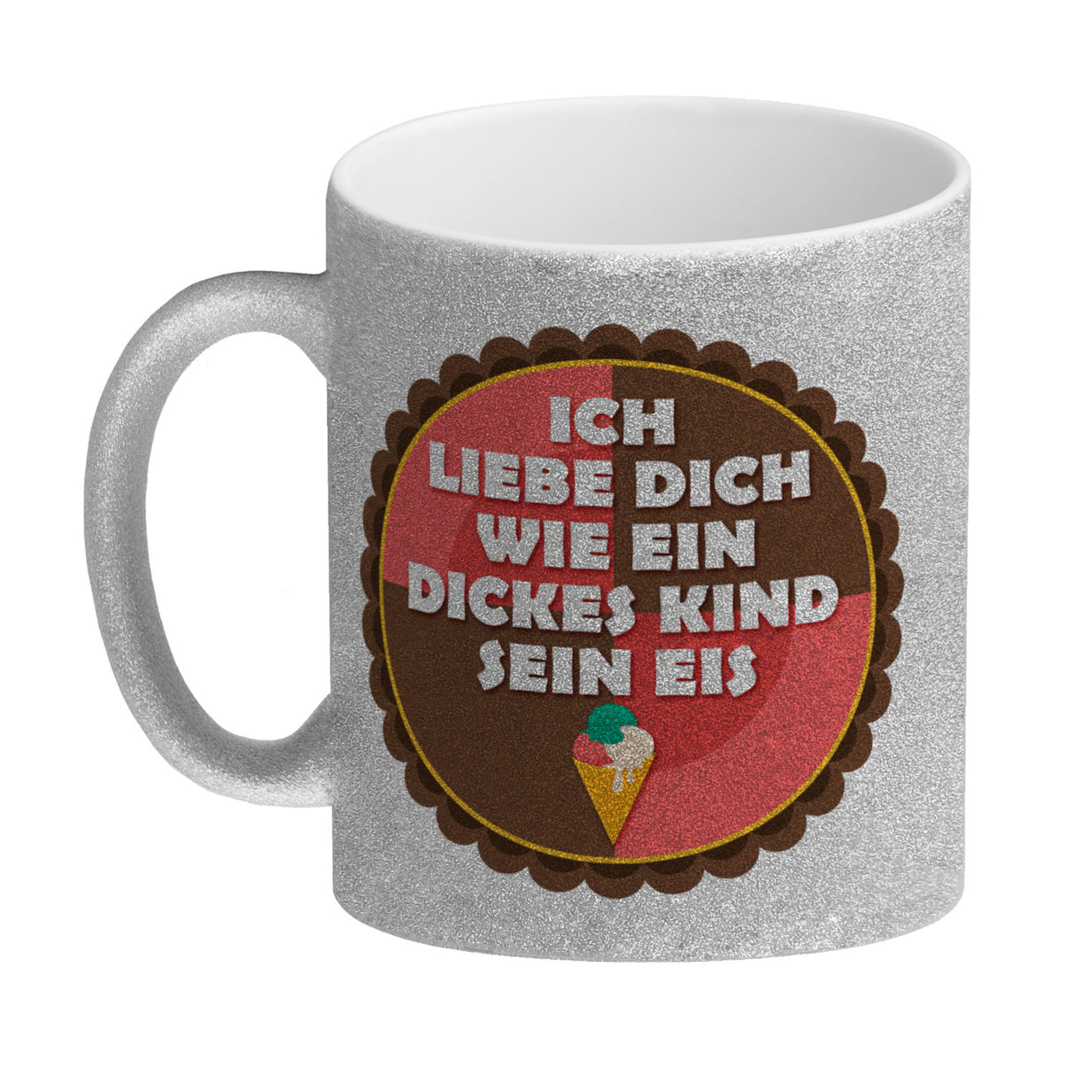 Kaffeebecher mit Spruch: Ich liebe dich wie ein dickes ...
