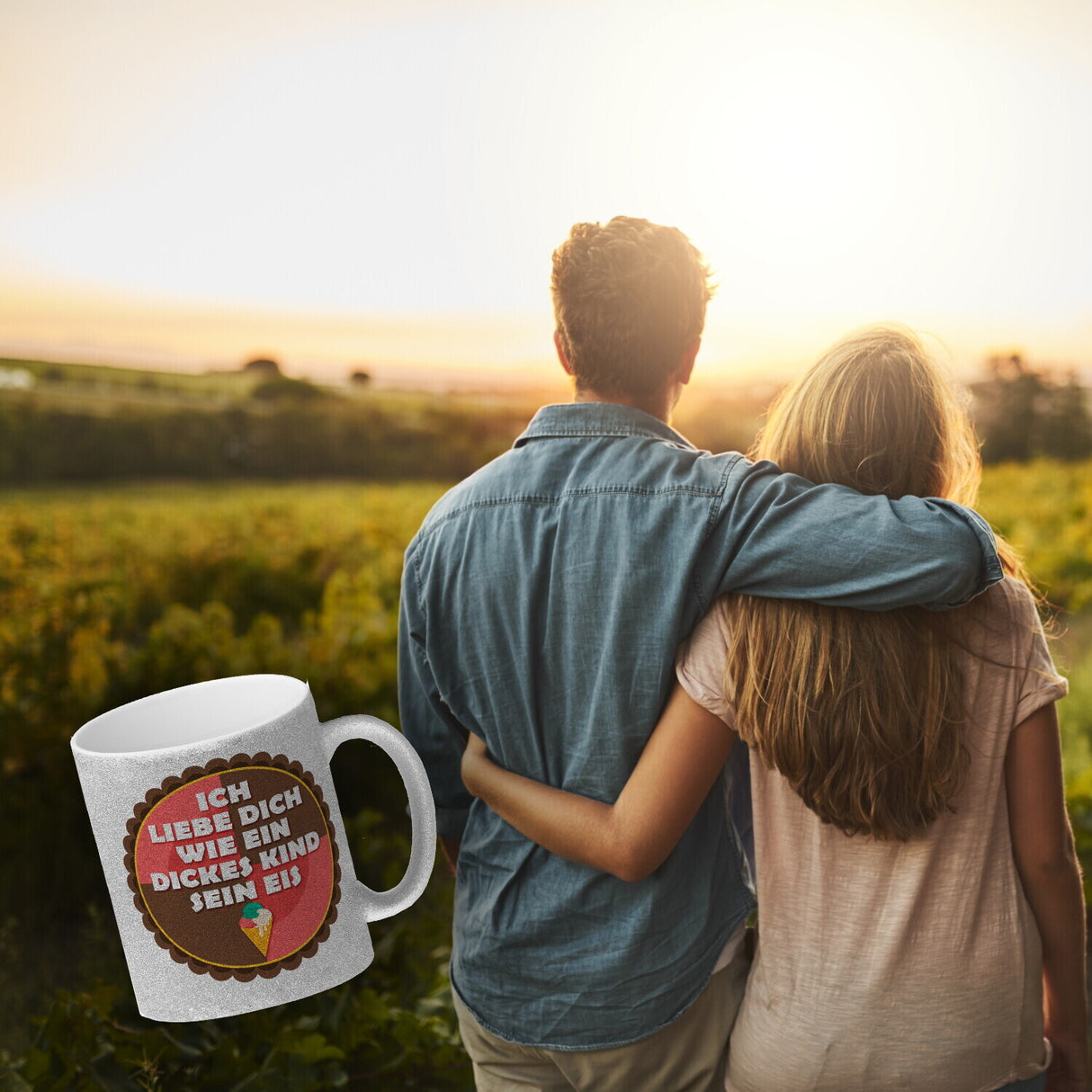 Kaffeebecher mit Spruch: Ich liebe dich wie ein dickes ...