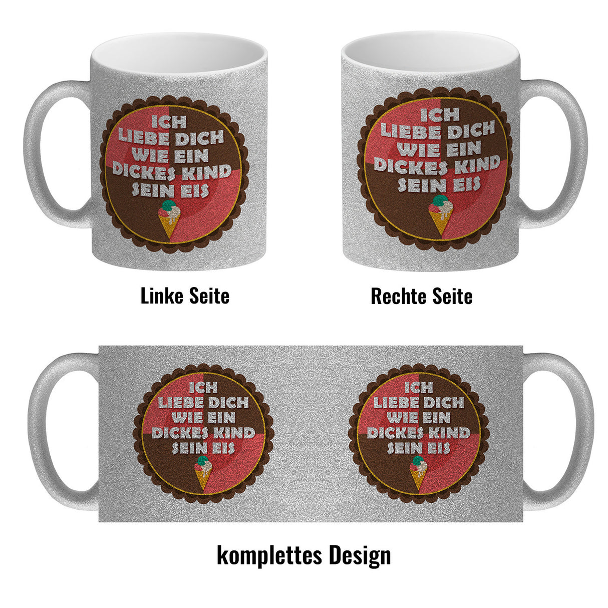 Kaffeebecher mit Spruch: Ich liebe dich wie ein dickes ...