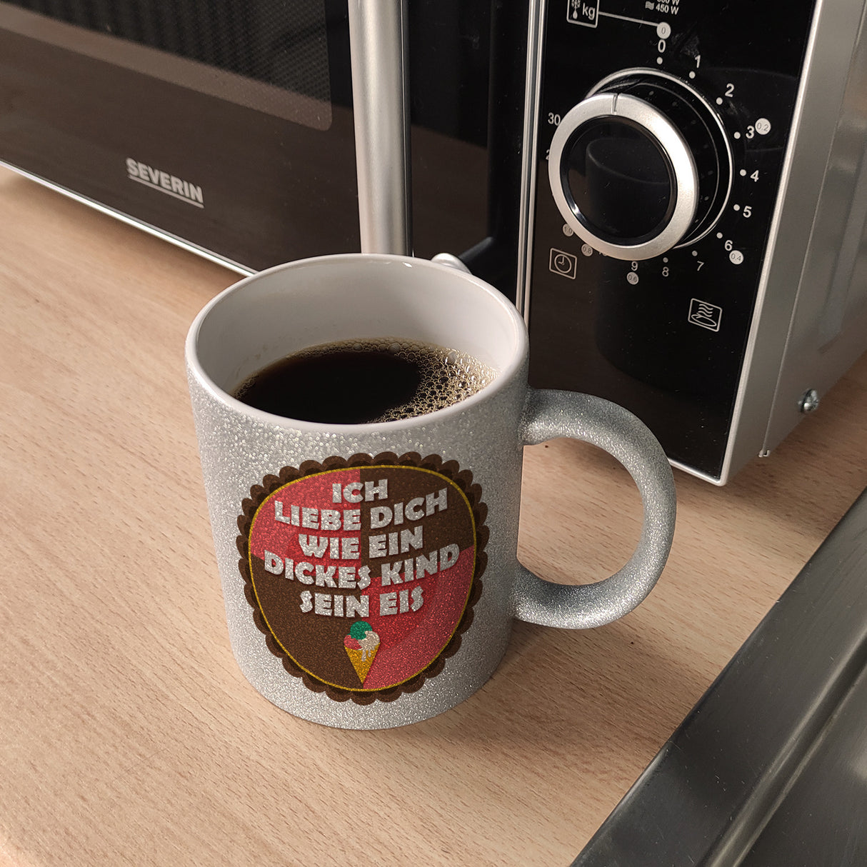 Kaffeebecher mit Spruch: Ich liebe dich wie ein dickes ...