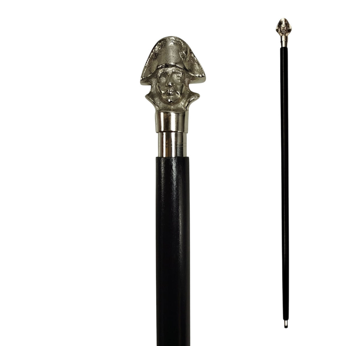 Napoleon Bonaparte Spazierstock aus Holz mit silbernem Griff aus Metall
