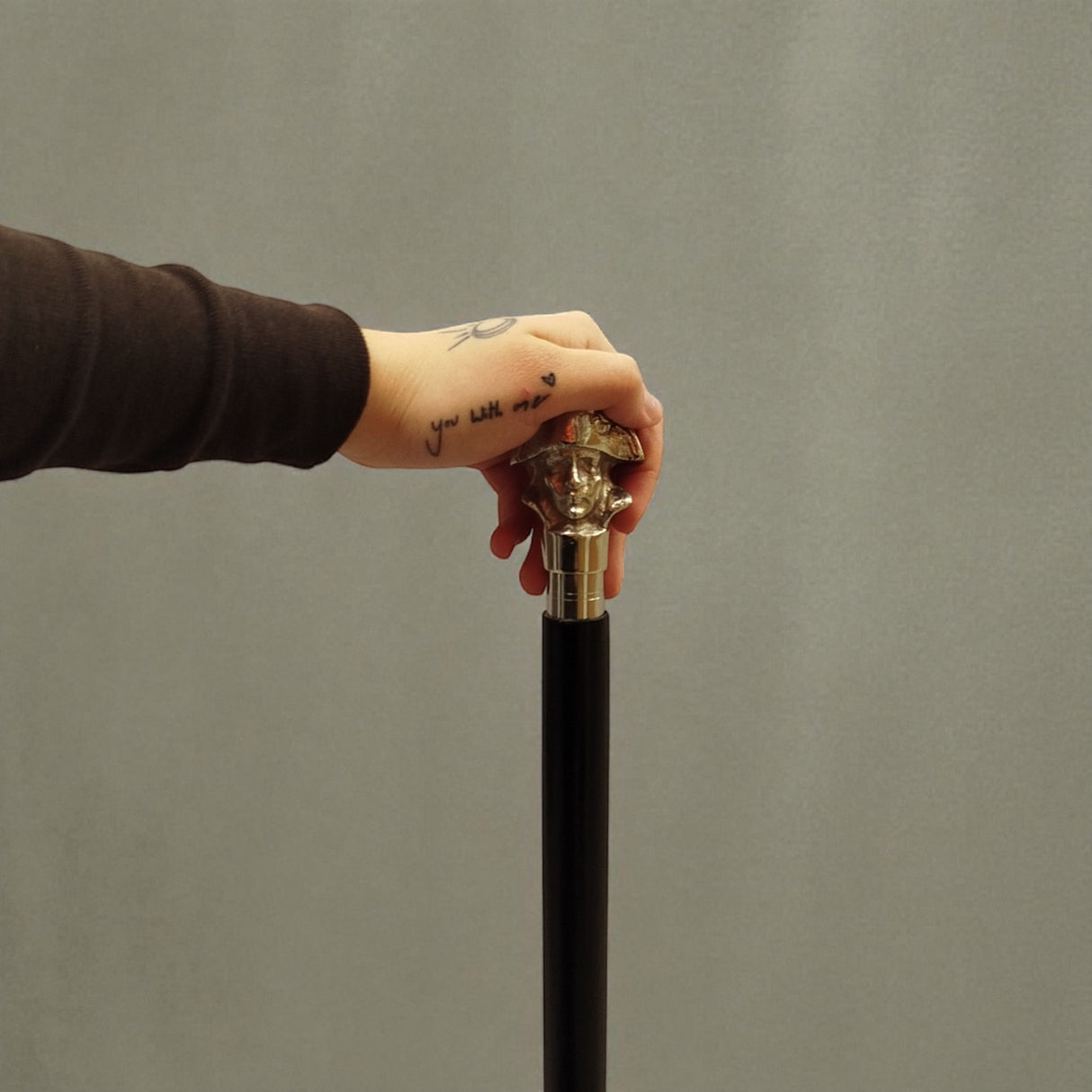 Napoleon Bonaparte Spazierstock aus Holz mit silbernem Griff aus Metall