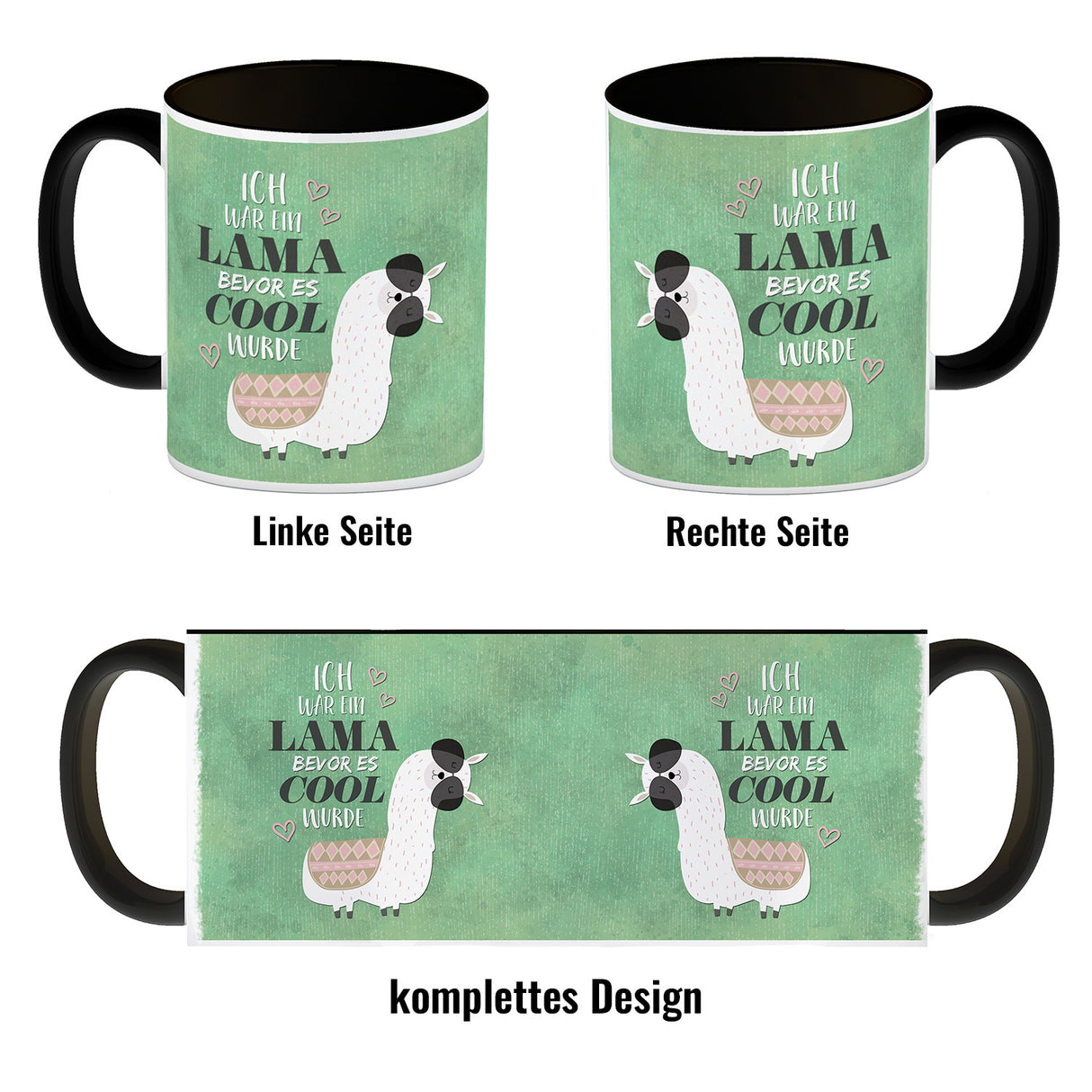 Kaffeebecher mit Spruch: Ich war ein Lama bevor es ...