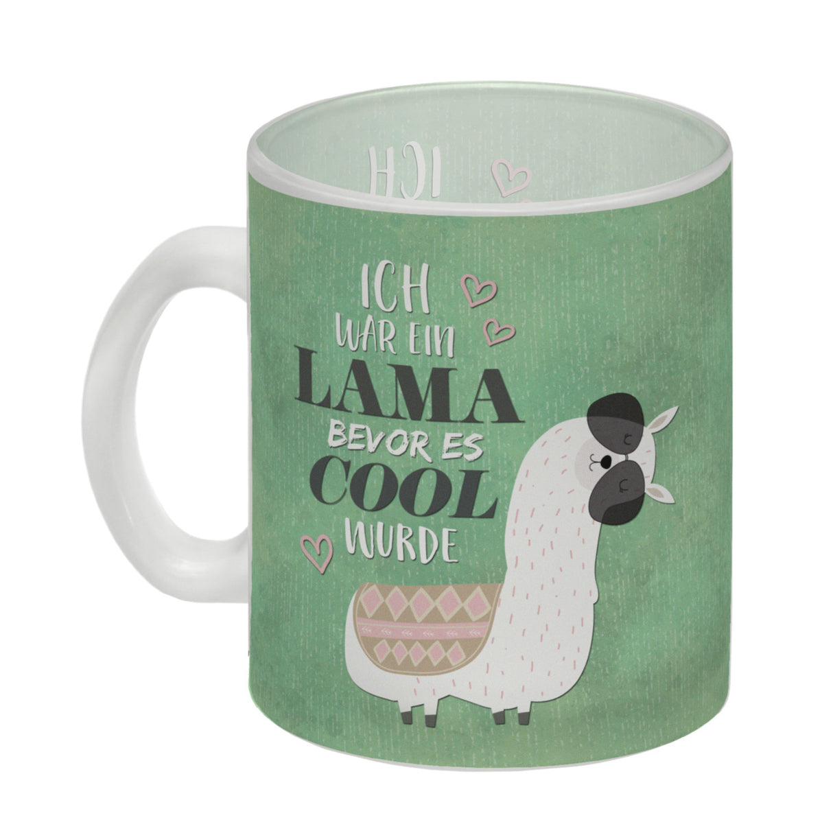 Kaffeebecher mit Spruch: Ich war ein Lama bevor es ...