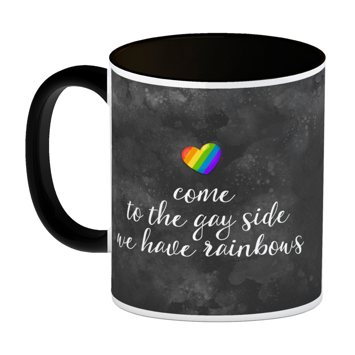 Kaffeebecher mit Spruch: Come to the gay side, we ...